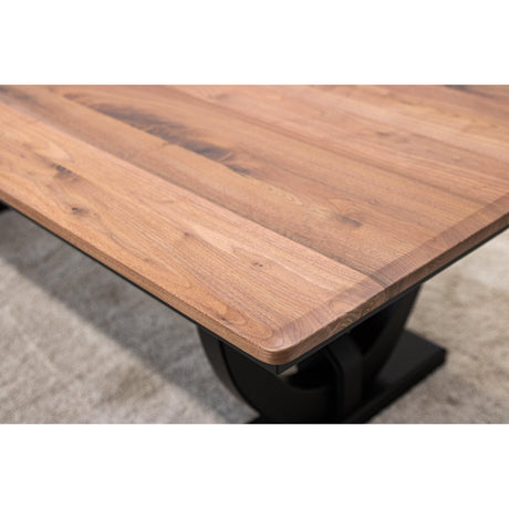 Biltmore Black & Walnut Wood Extending Amish Dining Table | M-EB&RW-NAT