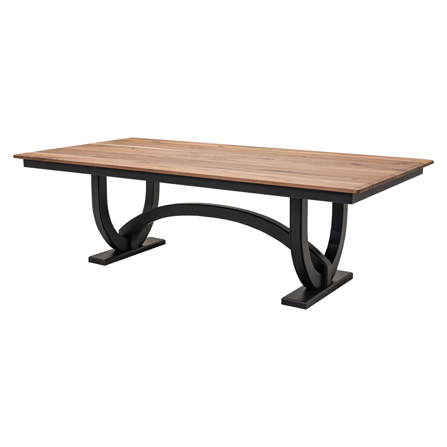 Biltmore Black & Walnut Wood Extending Amish Dining Table | M-EB&RW-NAT