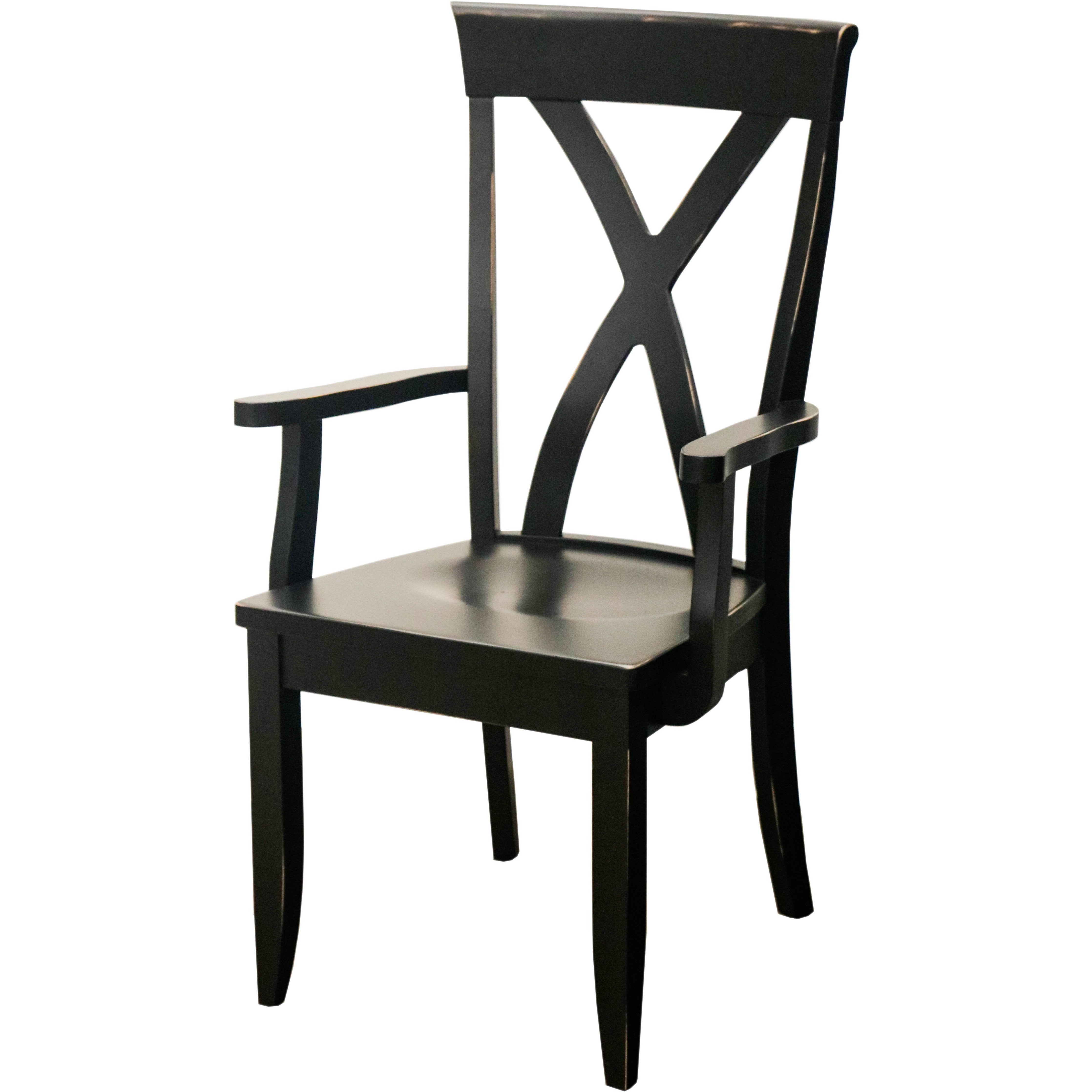 Upstate Amish Furniture Gallery Brooke X Back Arm Dining Chair