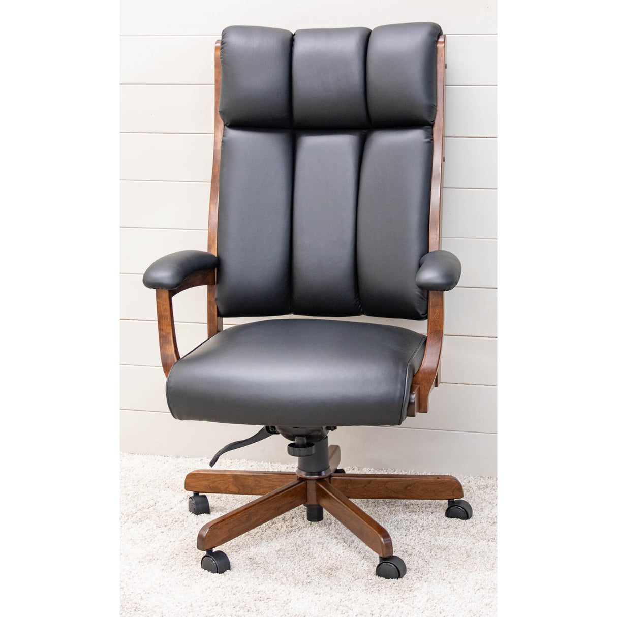 CE58 Clark Executive Black Leather Office Chair | C-GB