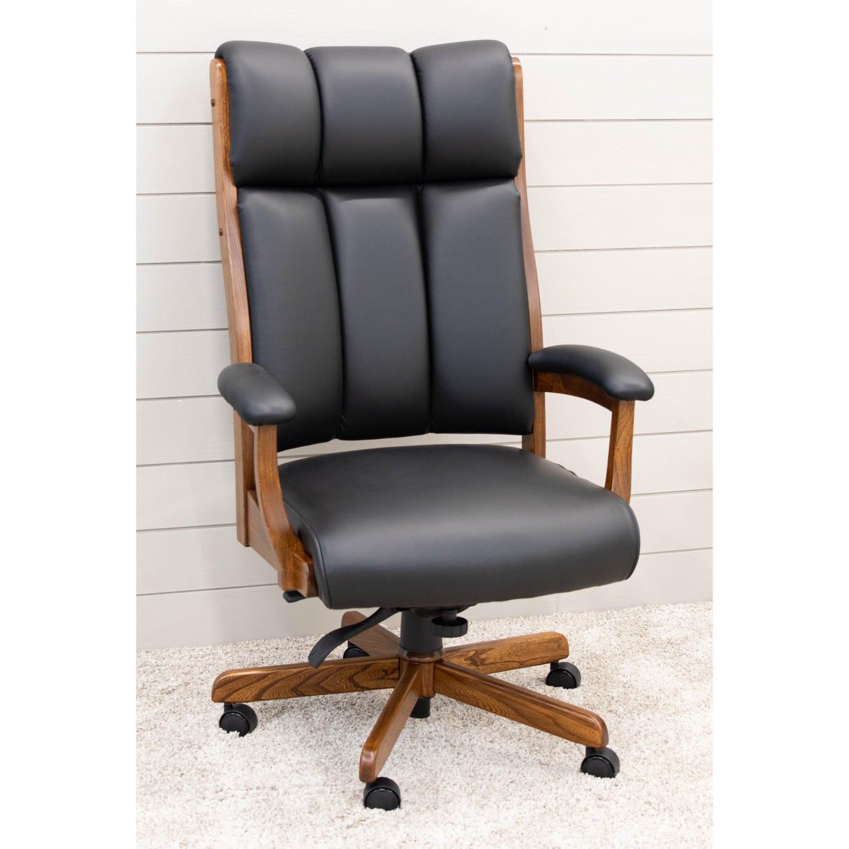 CE58 Clark Executive Black Leather Office Chair | E-MC