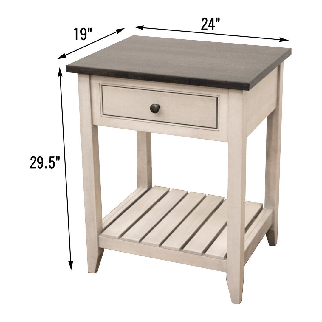 Cambria 1-Drawer Open Nightstand with Slatted Shelf