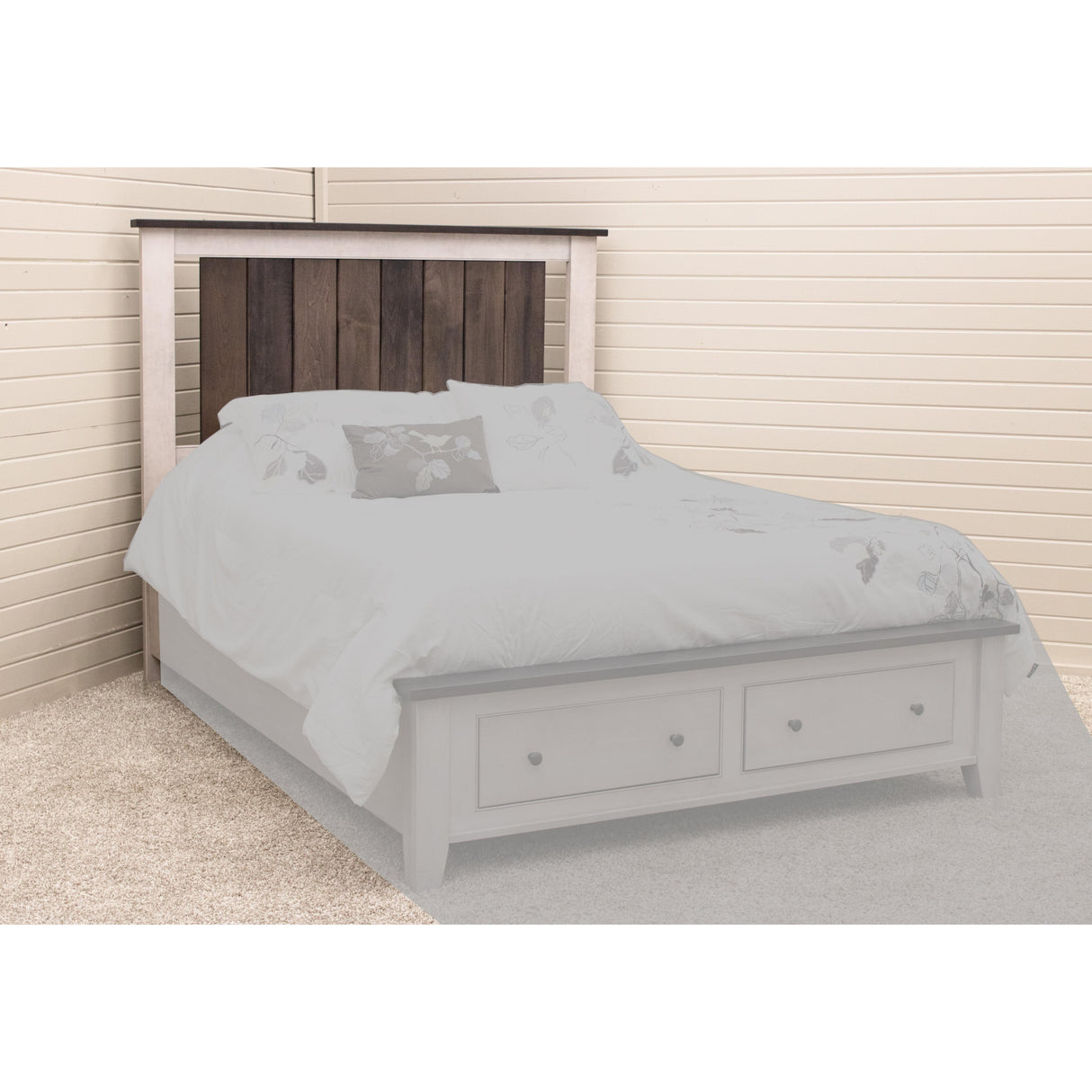 Cambria King White & Wood Storage Platform Bed | M-AV&DK