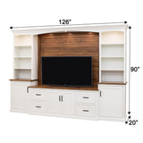 Camden White Solid Wood Entertainment Center | M-DW&HC