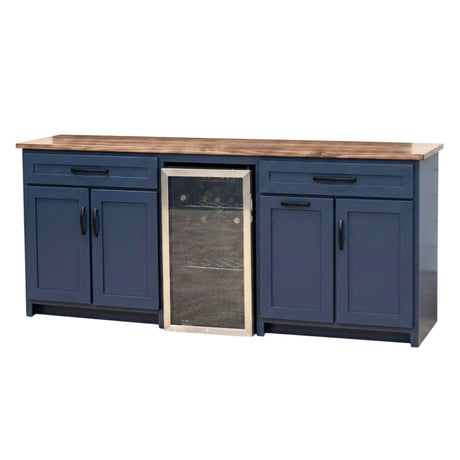 Camden Blue Solid Wood Wine Cabinet with Fridge | M-HN&WB