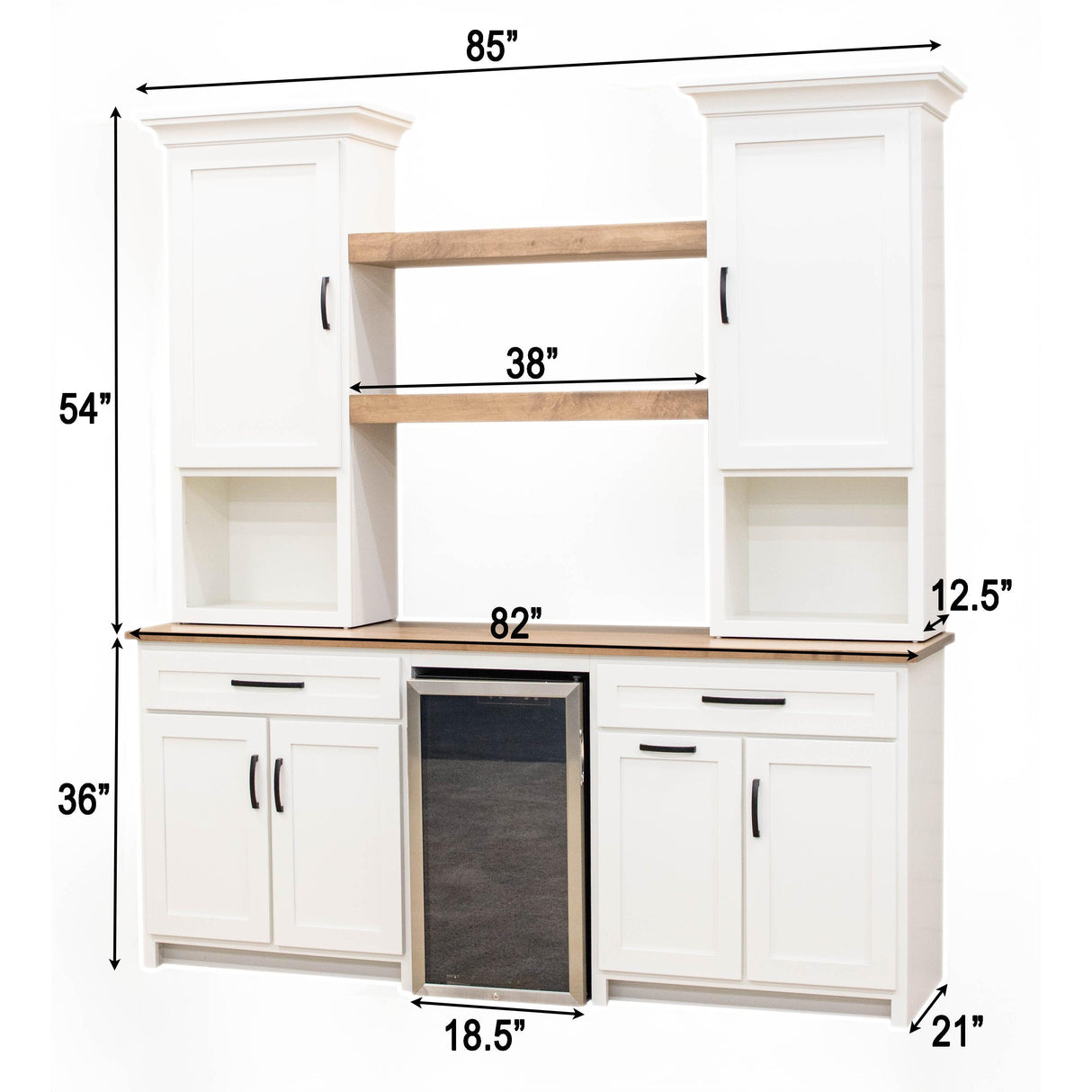 Camden White & Wood Wine Cabinet with Fridge | M-DW&WB
