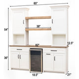 Camden White & Wood Wine Cabinet with Fridge | M-DW&WB