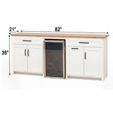 Camden White & Wood Wine Cabinet with Fridge | M-DW&WB