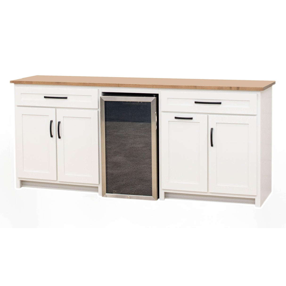 Camden White & Wood Wine Cabinet with Fridge | M-DW&WB
