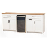 Camden White & Wood Wine Cabinet with Fridge | M-DW&WB