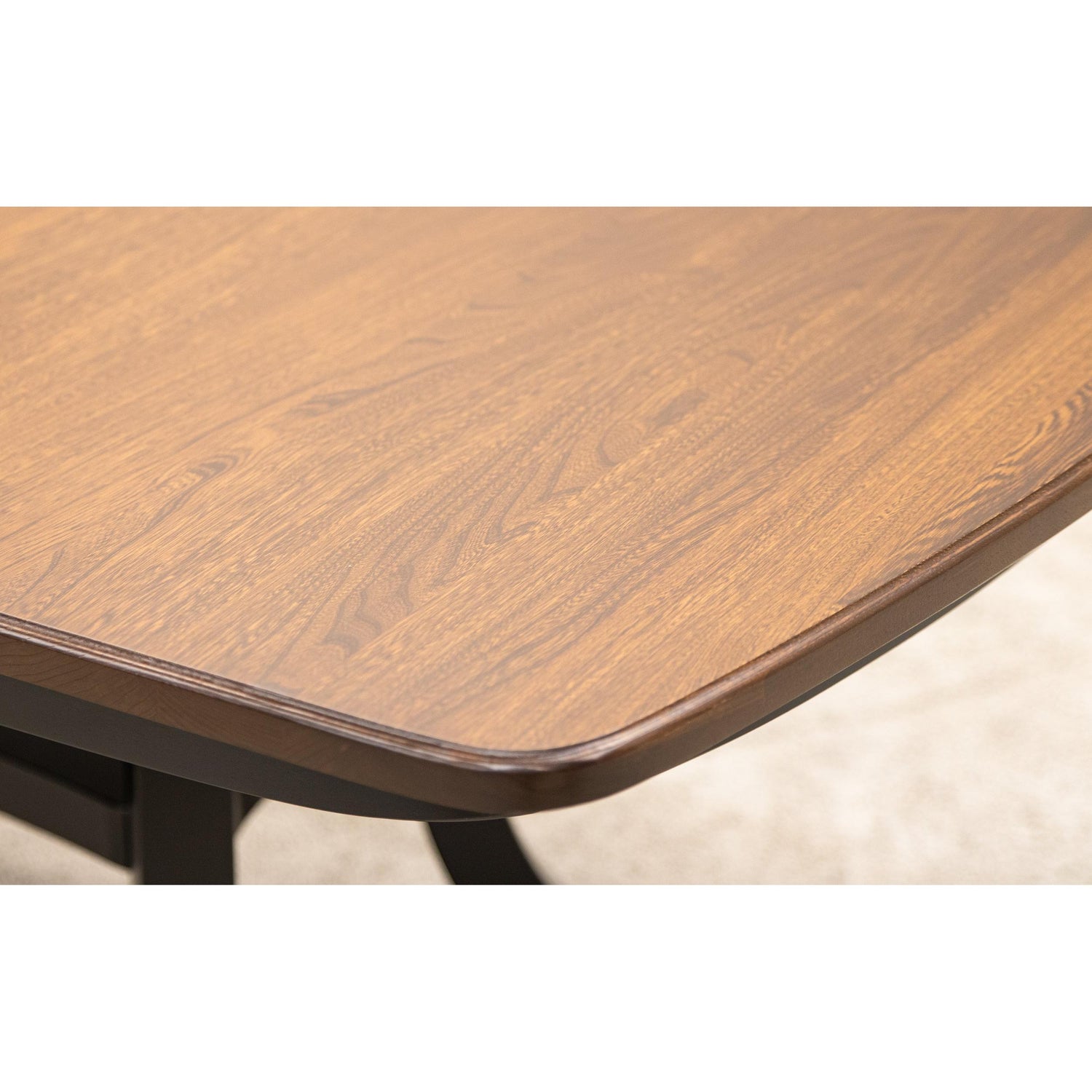 Carlisle Double Pedestal Black & Wood Amish Extending Dining Table | M-EB&E-MC