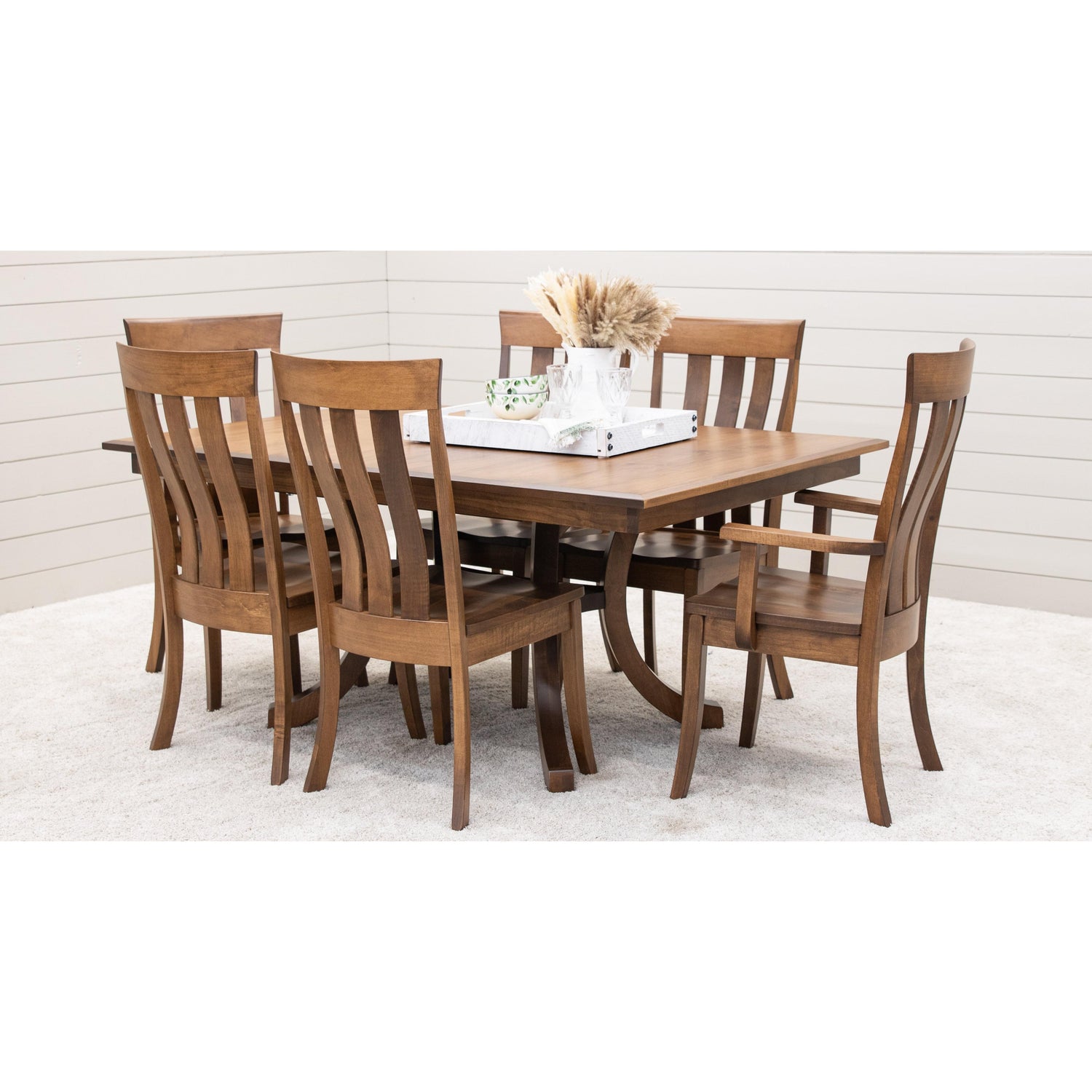 Carlisle Double Pedestal Maple Wood Extending Dining Table | HC