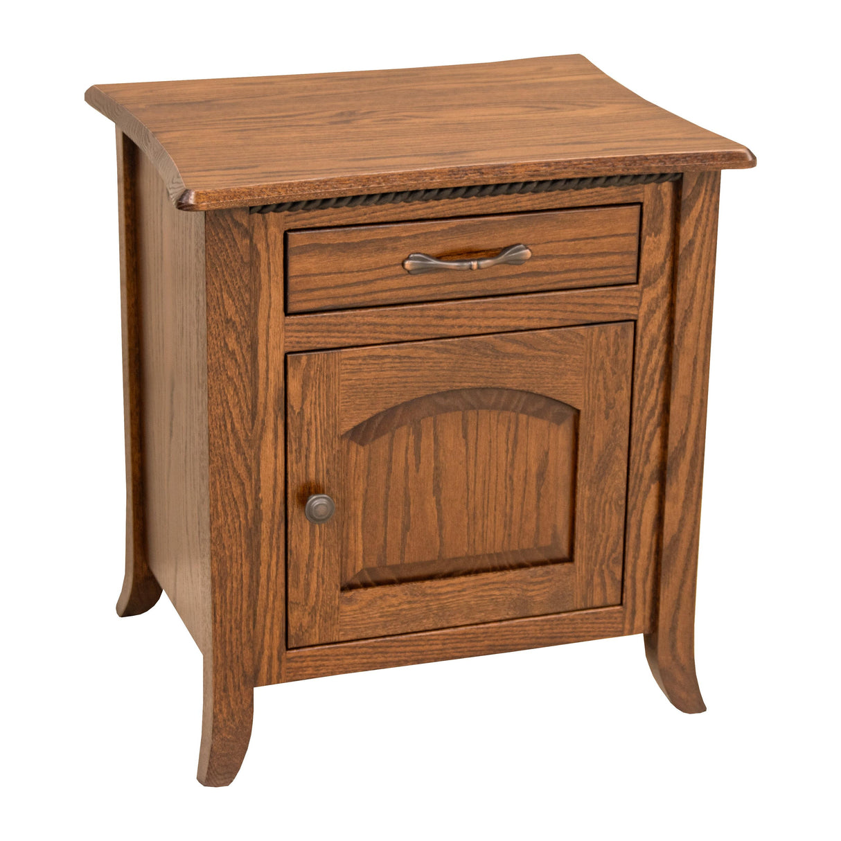 Plymouth Oak Wood Enclosed Square Chairside End Table | MC