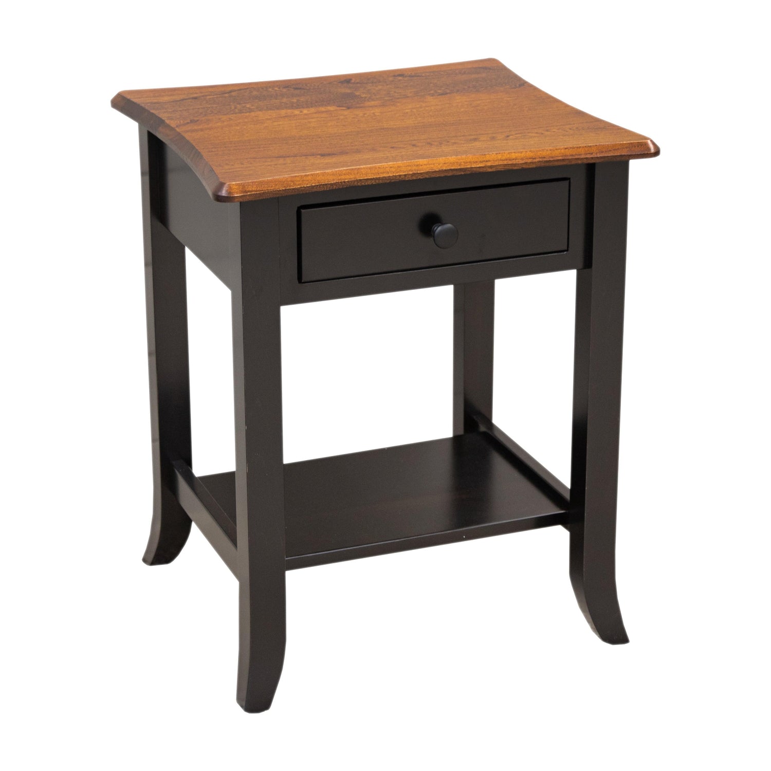 Plymouth Black & Wood Open Square Chairside End Table | M-EB&E-MC