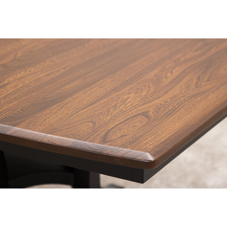 Carlisle Single Pedestal Black & Wood Extending Dining Table | M-EB&E-MC