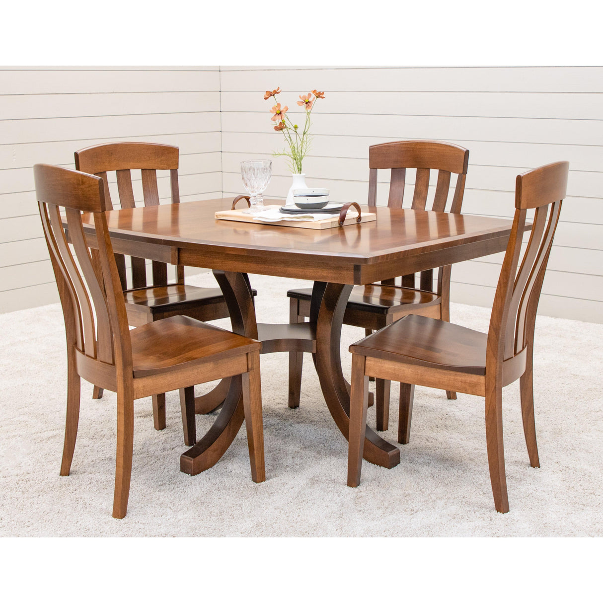 Carlisle Single Pedestal Maple Wood Extending Dining Table | BOS