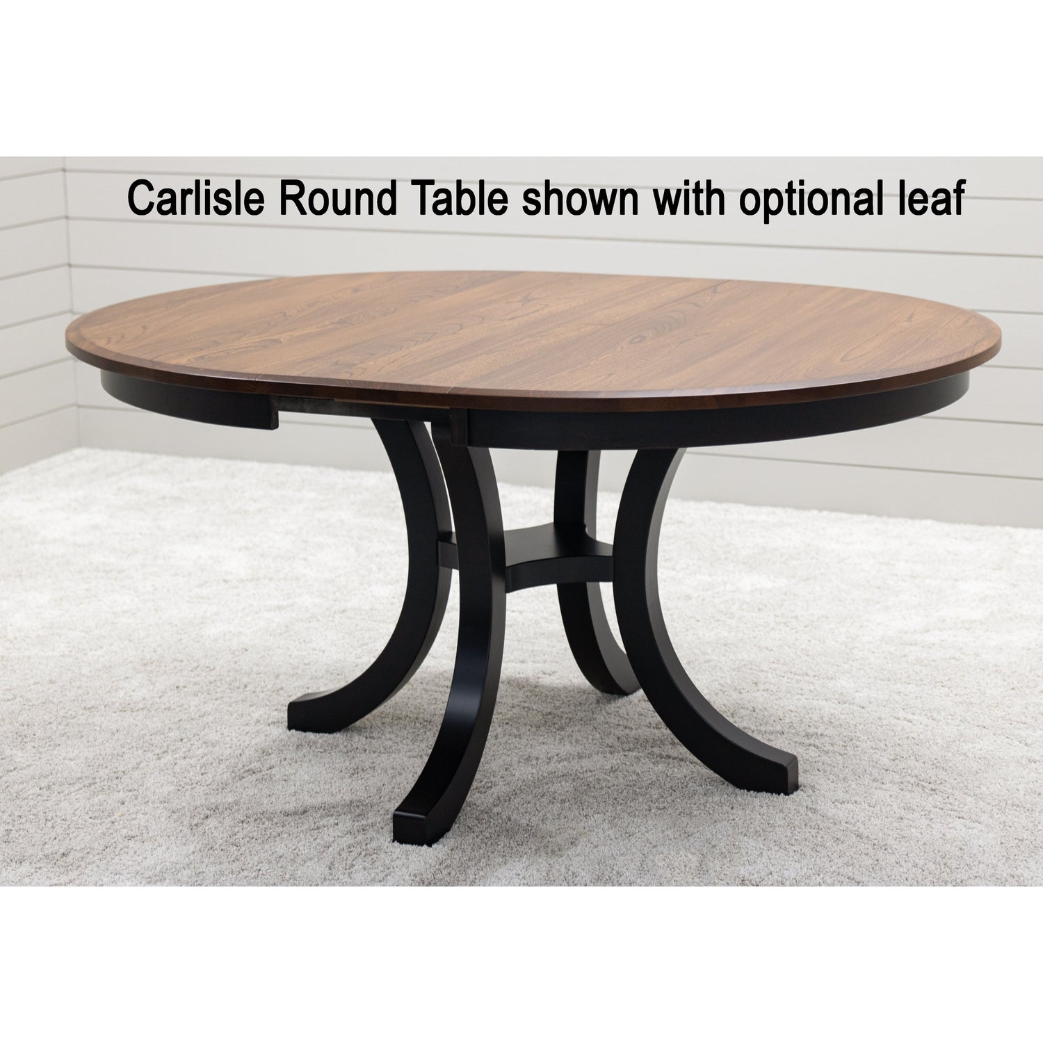 Carlisle Round Single Pedestal Quarter Sawn White Oak Wood Extending Dining Table | MC