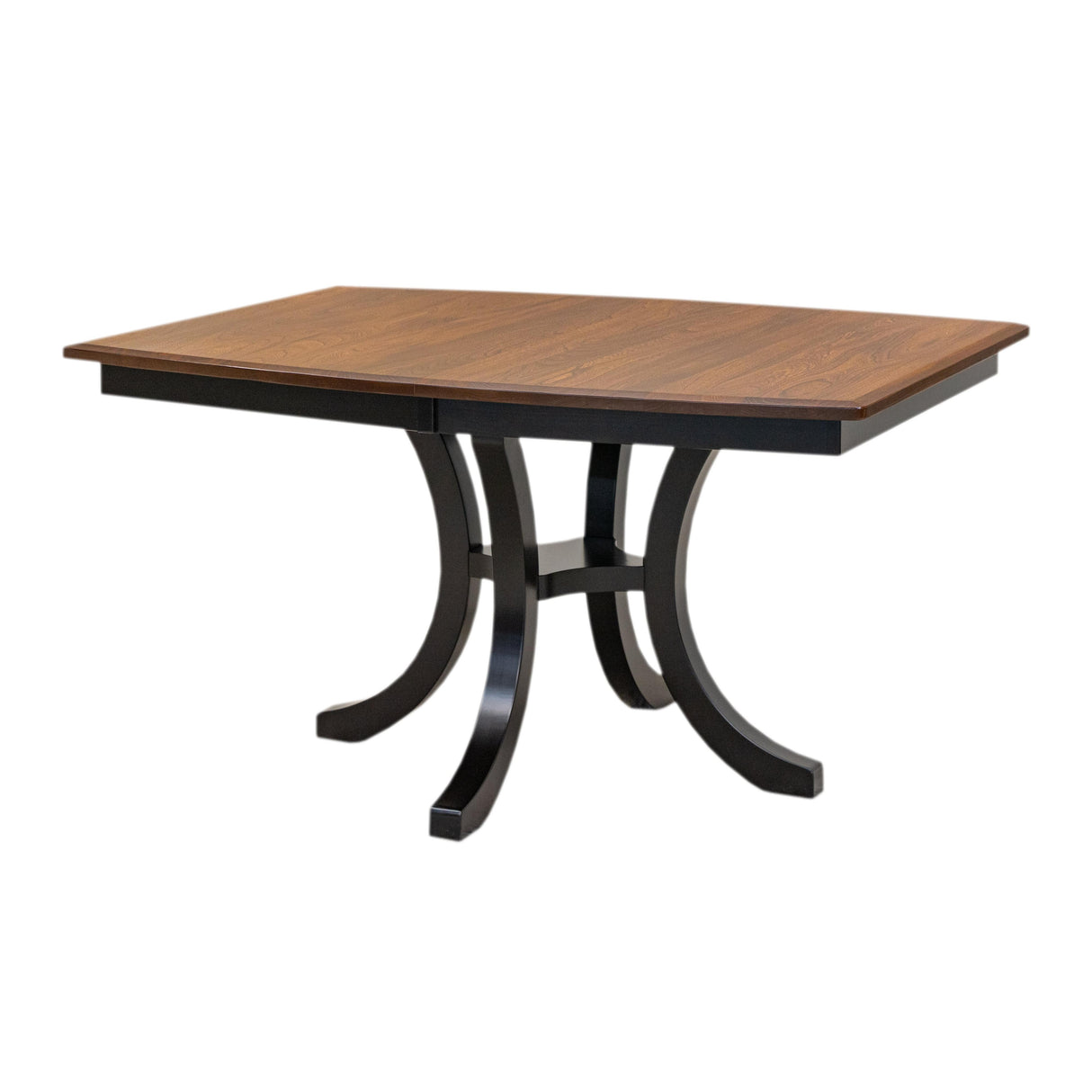 Carlisle Single Pedestal Black & Wood Extending Dining Table | M-EB&E-MC