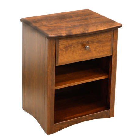 Carrington Cherry Wood 1-Drawer Open Nightstand | MC