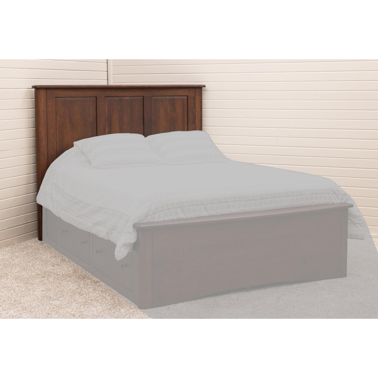 Carrington Queen Cherry Wood Panel Storage Platform Bed | GB
