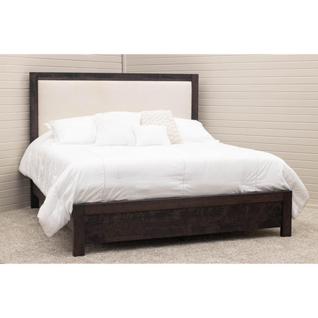 Hudson King Cherry Wood Bed with Upholstered Headboard | GS