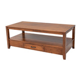Century Maple Wood Rectangle Open Coffee Table | BOS