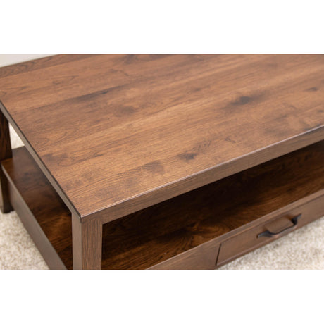 Century Hickory Wood Rectangle Open Coffee Table | BV