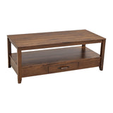 Century Hickory Wood Rectangle Open Coffee Table | BV