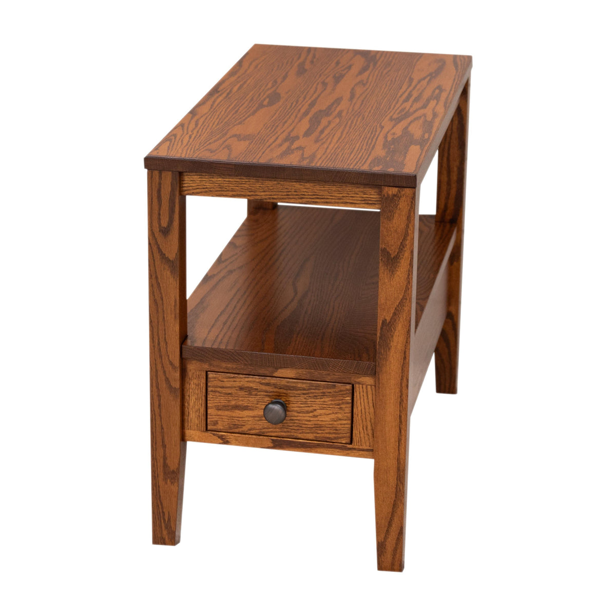 Century Solid Oak Wood Small Open End Table in Cherry Color – Upstate ...