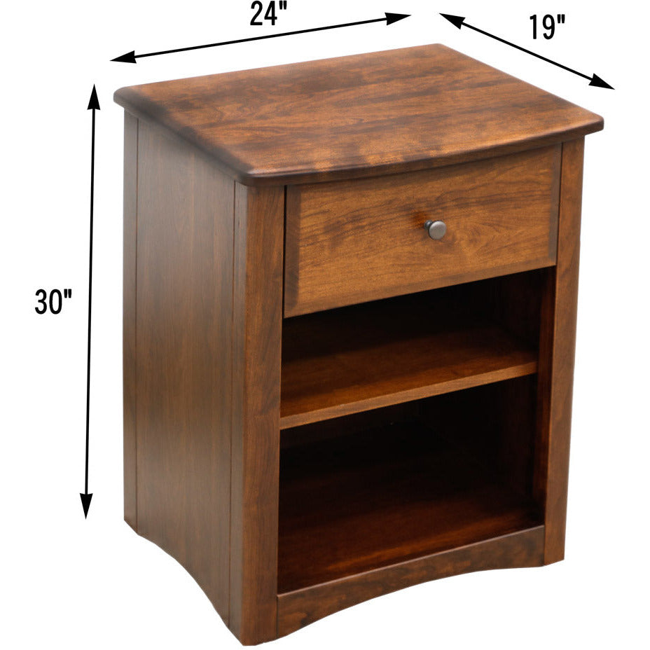 Carrington 1-Drawer, Open Nightstand