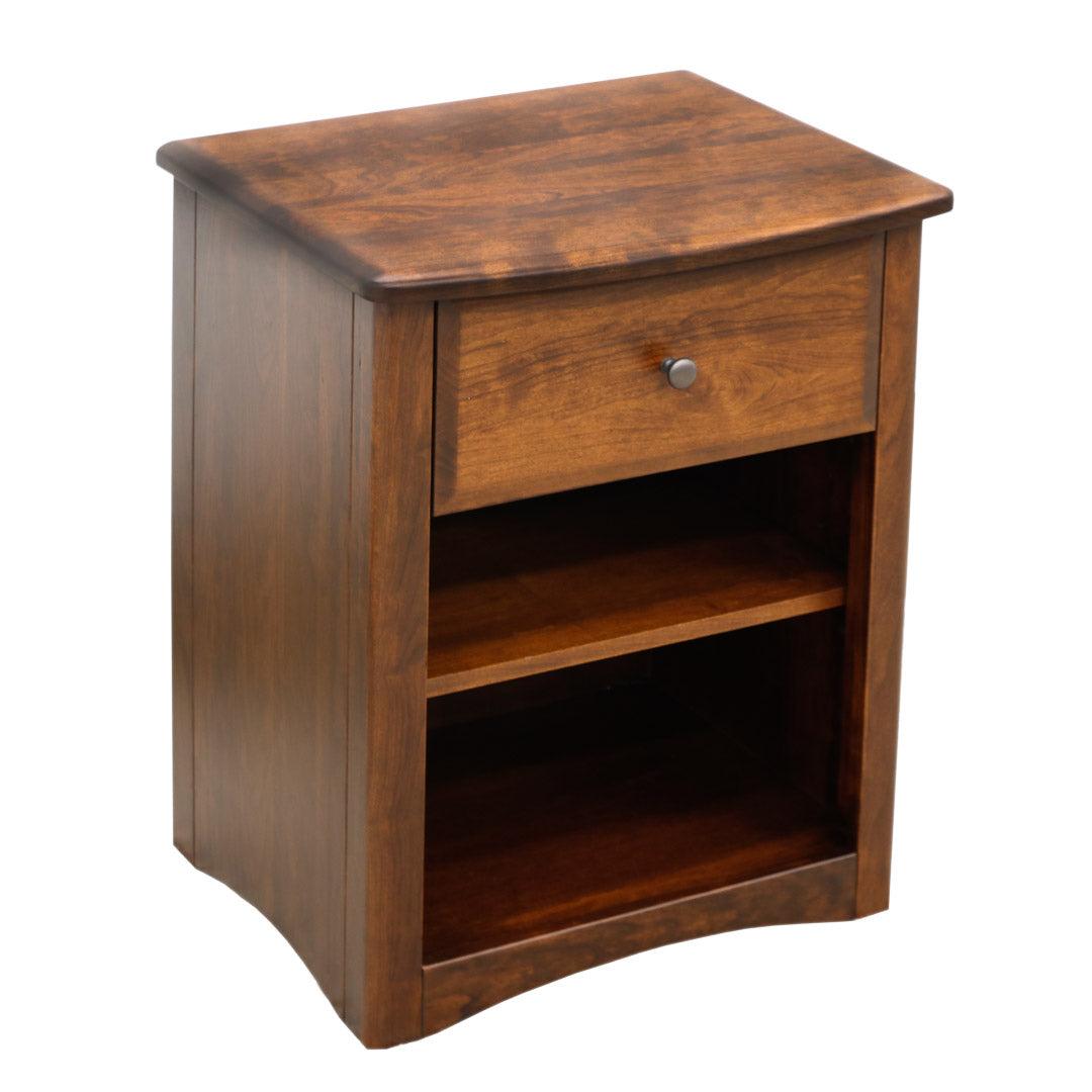 Carrington Cherry Wood 1-Drawer Open Nightstand | GB