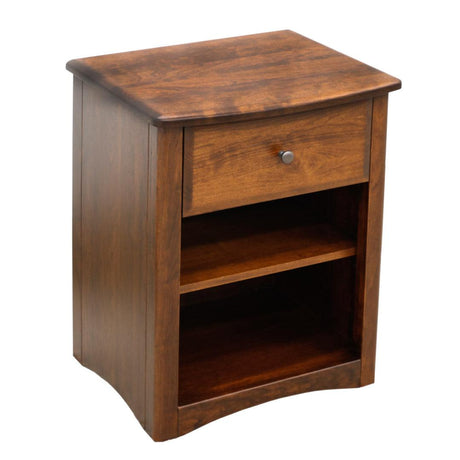 Carrington Cherry Wood 1-Drawer Open Nightstand | GB
