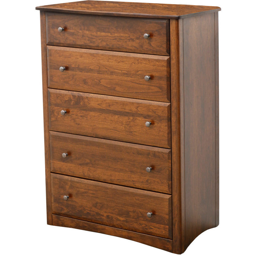 Carrington Solid Cherry Wood Chest of Drawers in Golden Brown