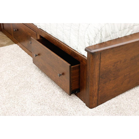Carrington Queen Cherry Wood Panel Storage Platform Bed | MC