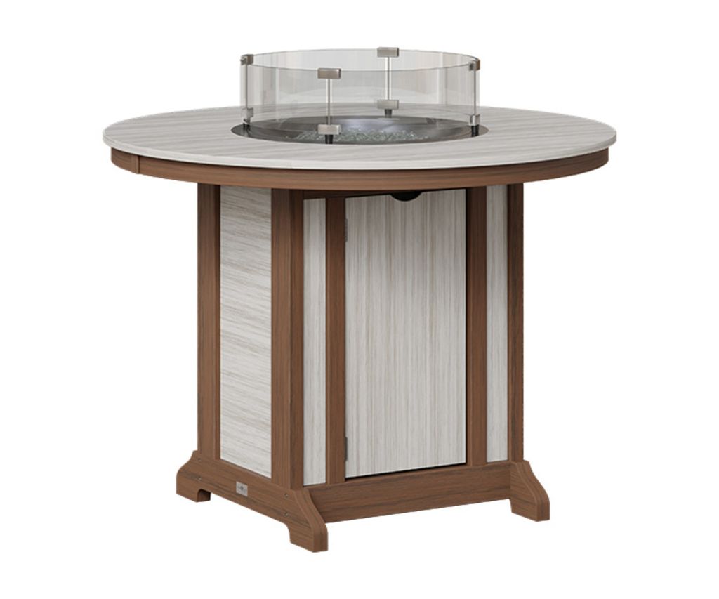 Luxury 48 Inch Round Fire Table - SS&BW