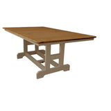 Classic Outdoor Poly Dining Set for 8 | Weatherwood & Antique Mahogany-Upstate Amish Furniture