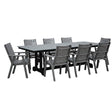 Modern Classic Poly Patio Dining Set for 8 People | Black & Dark Gray-Upstate Amish Furniture