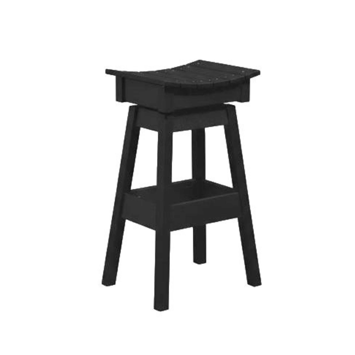 Outdoor Swivel Bar Stool Poly Amish Classic - Black