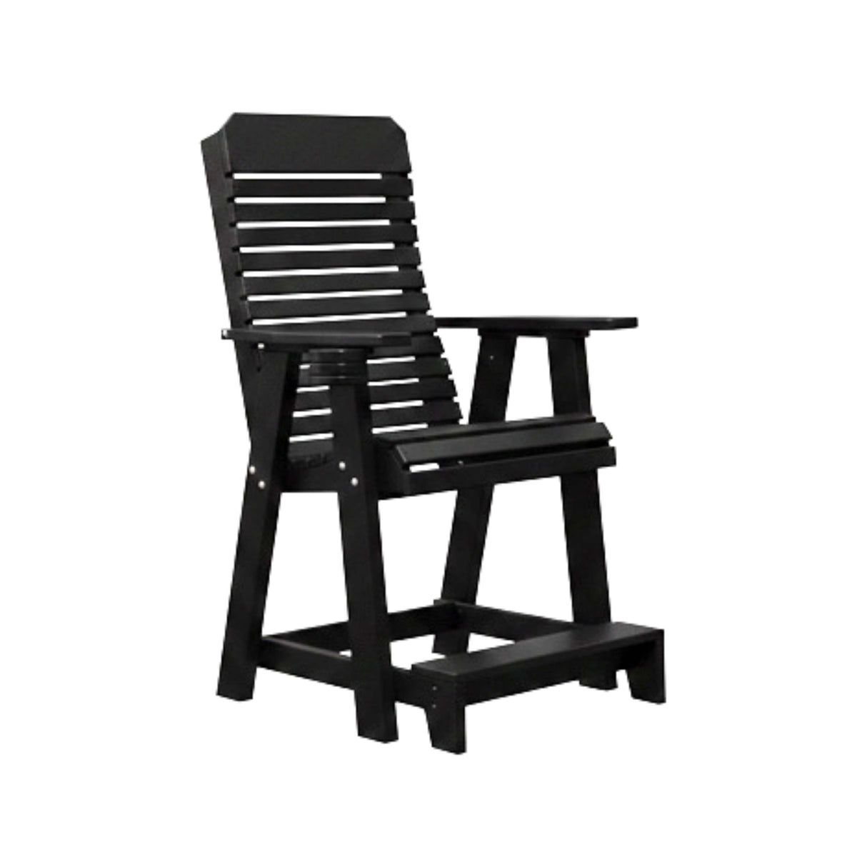 Comfort Back Outdoor Poly Amish Balcony Chair - Black