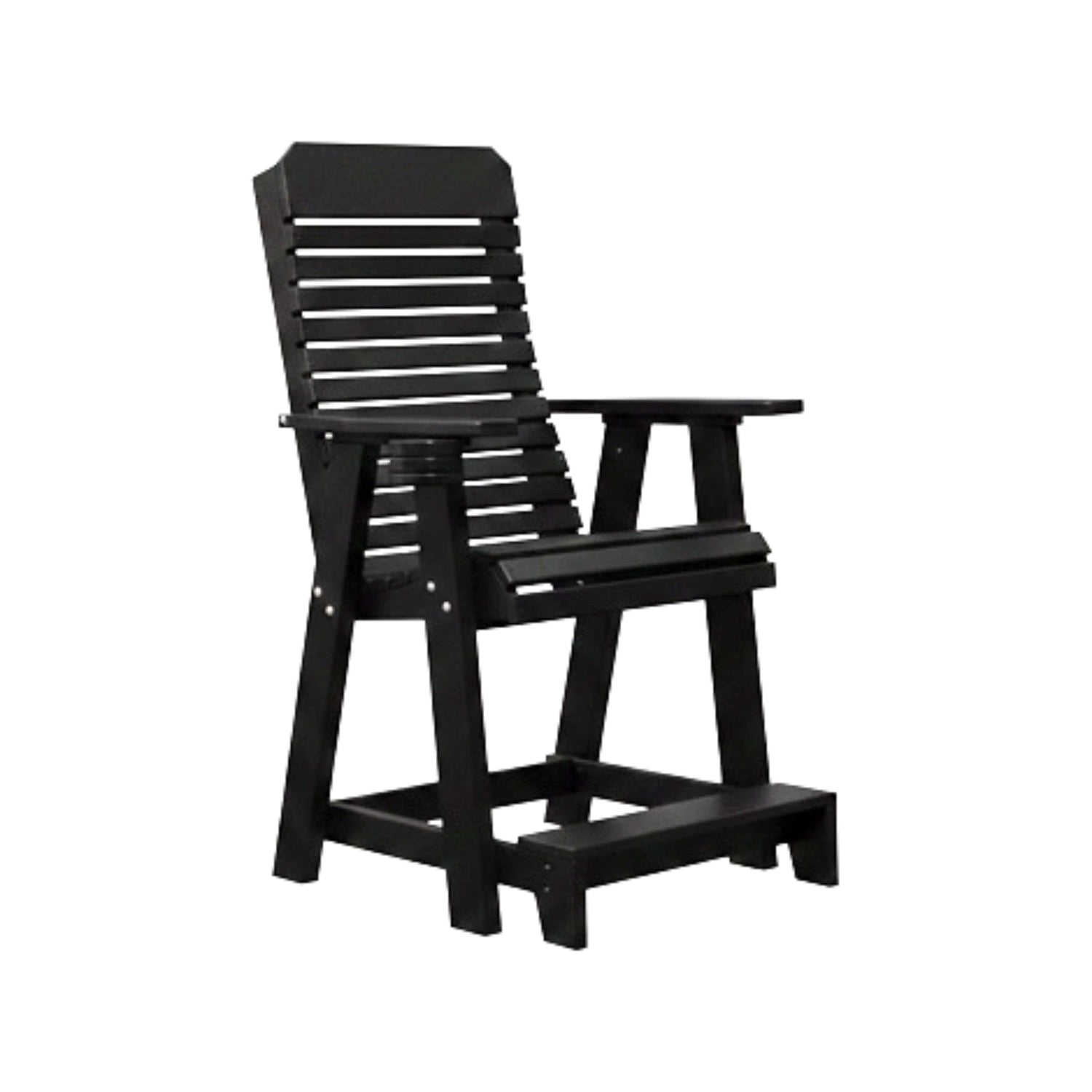 Comfort Back Outdoor Poly Amish Balcony Chair - Black