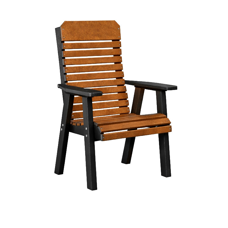 Comfort Back Poly Amish Outdoor Dining Chair - Antique Mahogany & Black