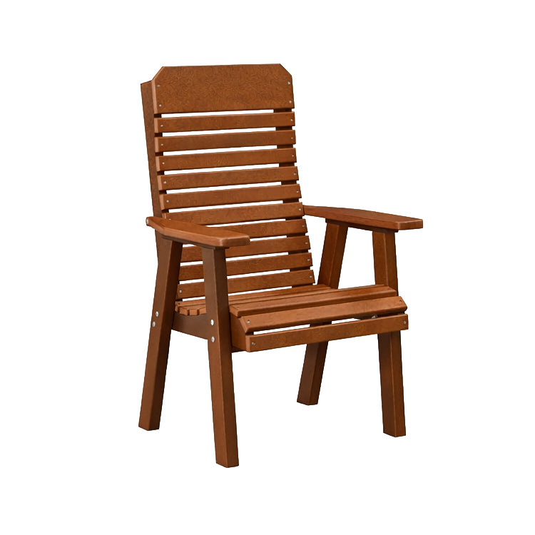 Comfort Back Poly Amish Outdoor Dining Chair - Antique Mahogany
