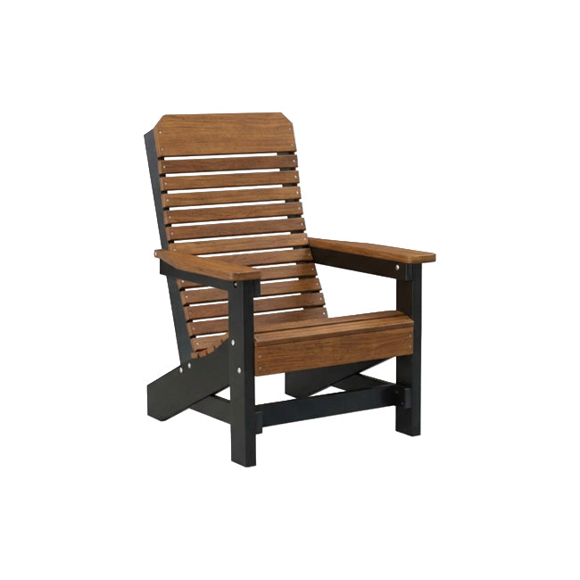 Comfort Back Poly Amish Beach Chair - Antique Mahogany & Black