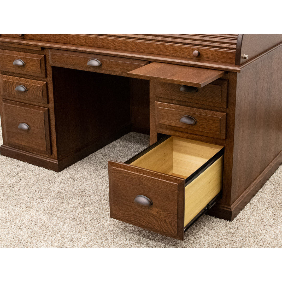 Conventional Quarter Sawn White Oak Wood Rolltop Desk – Upstate