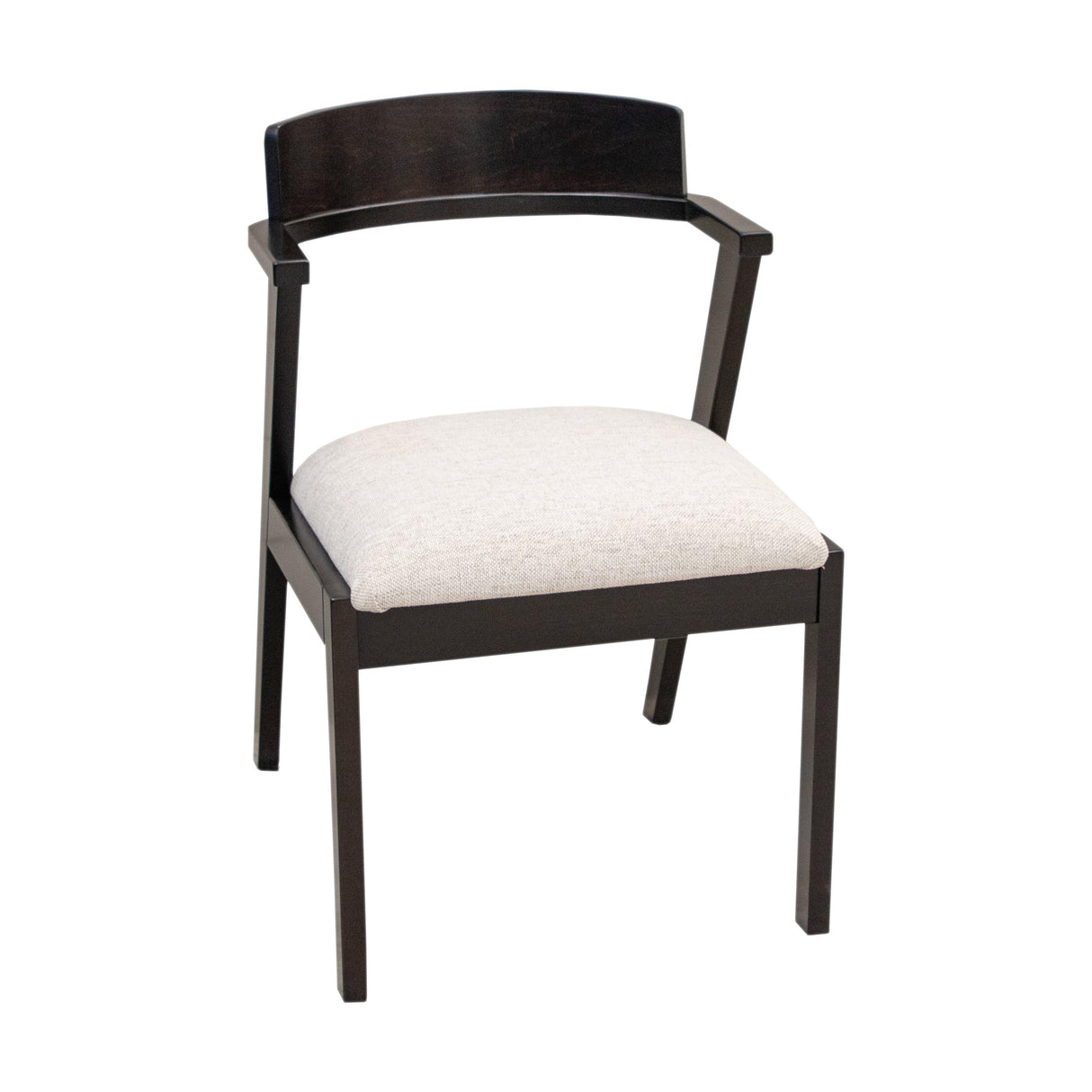 Cordelle Black Maple Wood Mid Century Dining Chair with Fabric Seat | EB