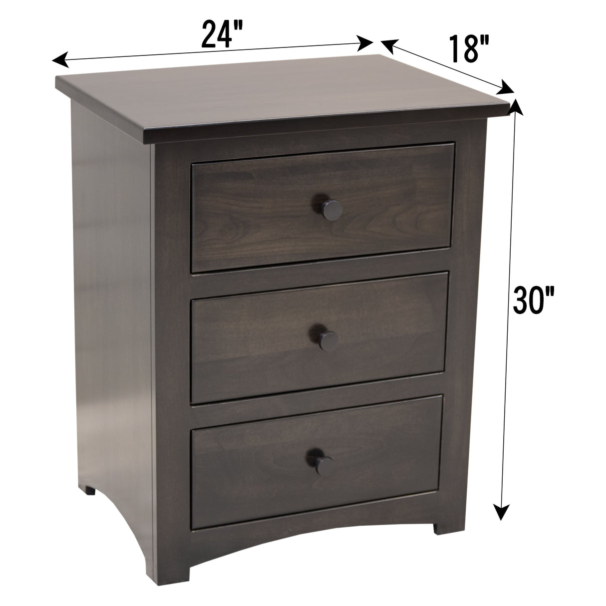 Weston 3-Drawer Nightstand