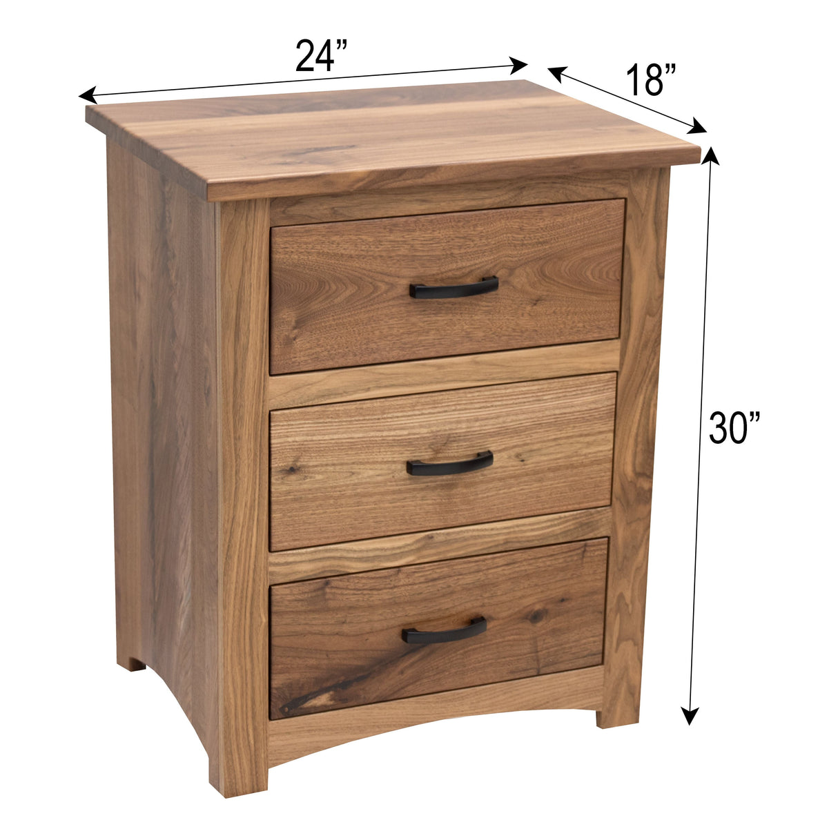 Weston 3-Drawer Nightstand