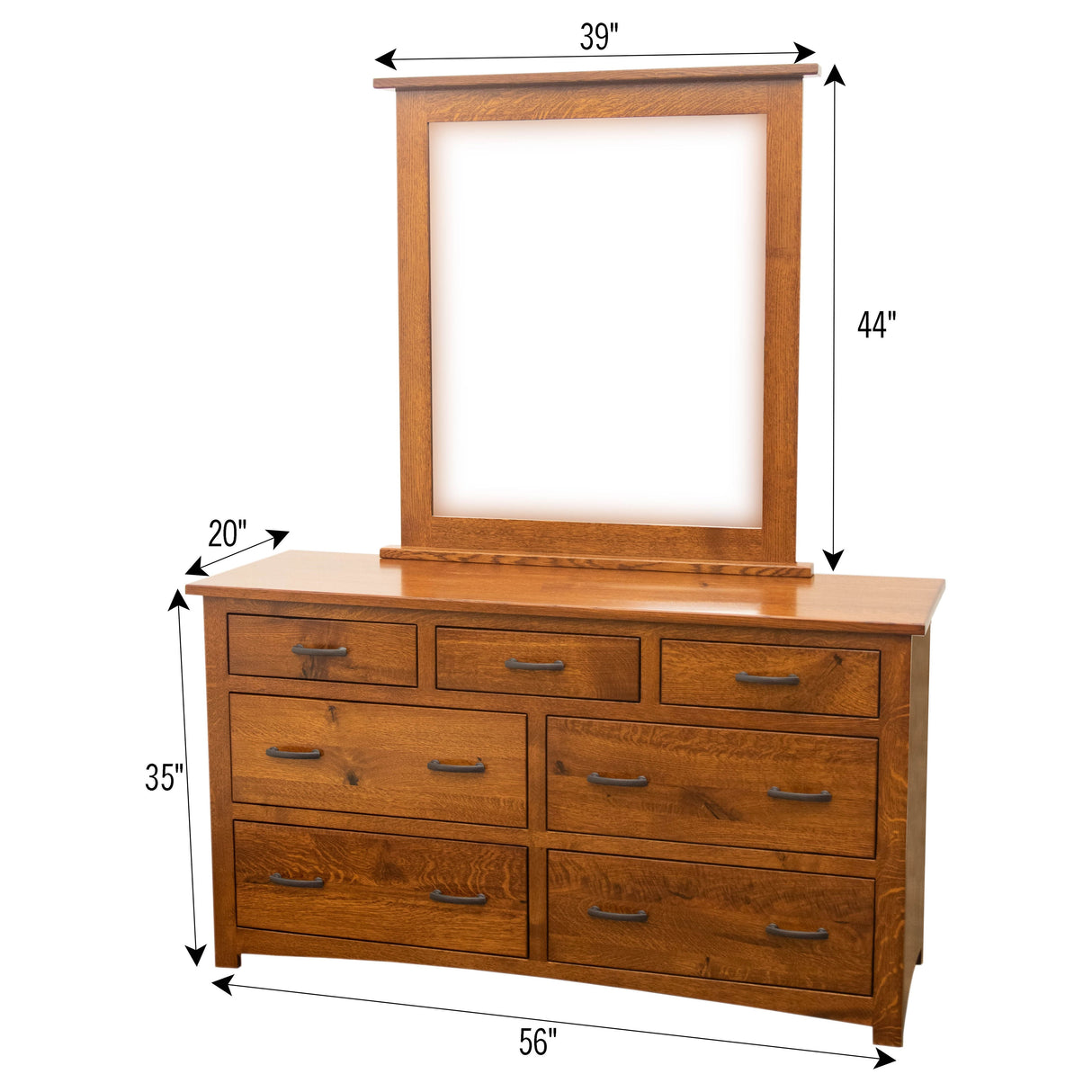 Craftsman Mission 7-Drawer Low Dresser