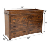 Craftsman Mission 6-Drawer Nursery Dresser with Changing Topper