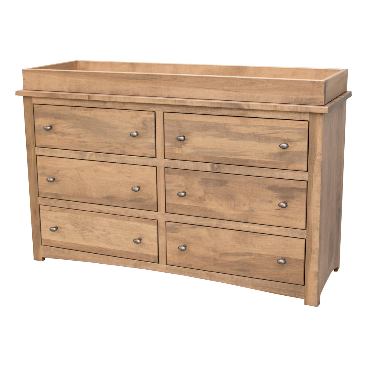 Craftsman Mission Maple Wood 6-Drawer Nursery Dresser with Changing Topper | WB